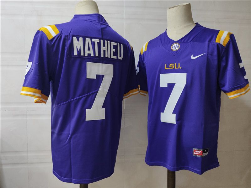 Men LSU Tigers #7 Mathieu Purple Nike 2025 NCAA Jersey